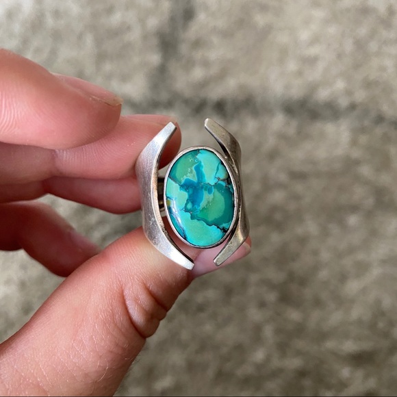 ancient echos Jewelry - Turquoise Ring adjustable sterling  silver 925 size 7